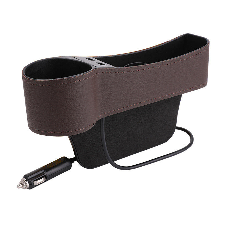 Auto Organizer Box with USB Charging & Cup Holder
