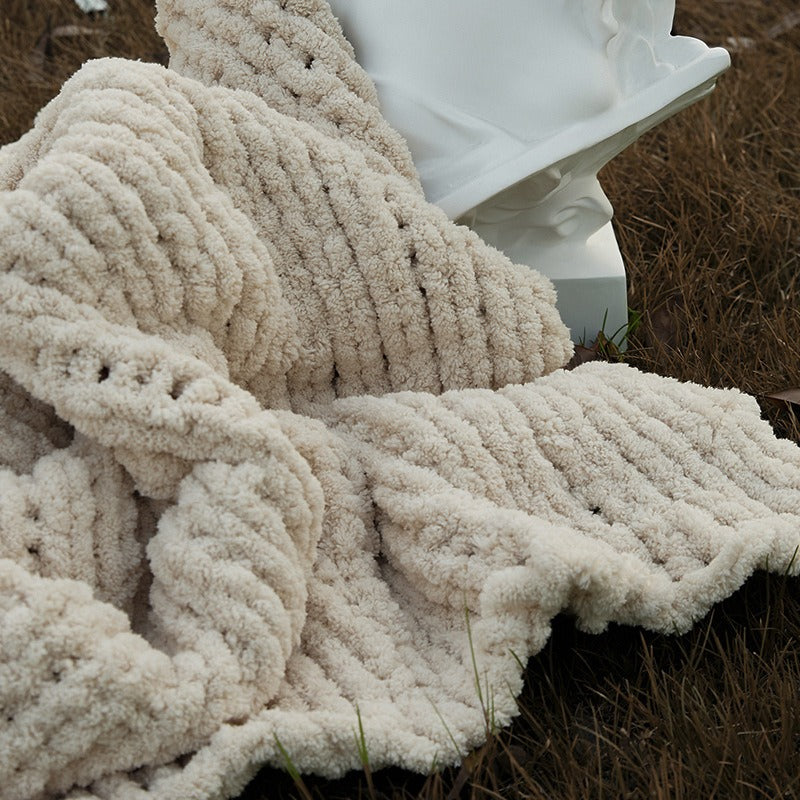 Cozy Knitted Solid-Color Blanket