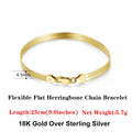 S925 Sterling Silver 4.5mm Flat Snake Bone Bracelet