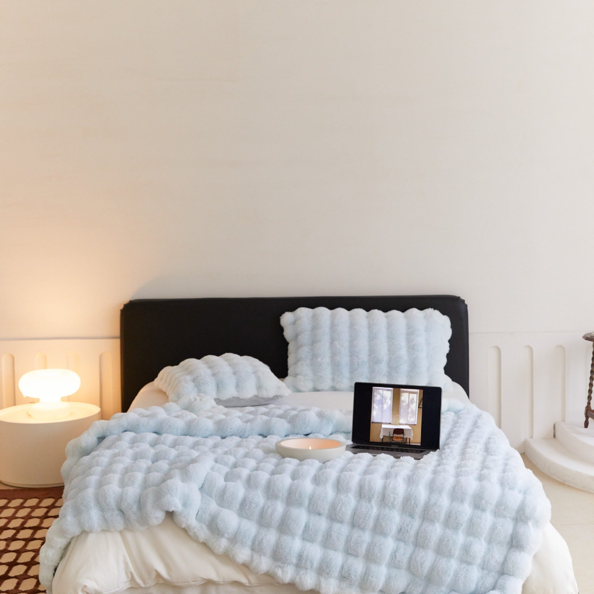 Luxury Faux Rabbit Fur Sofa Blanket