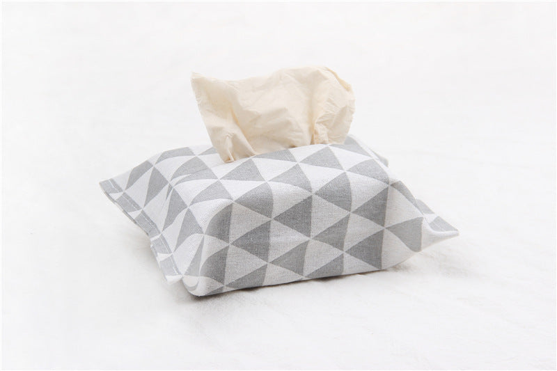 Rustic Cotton-Linen Tissue Holder