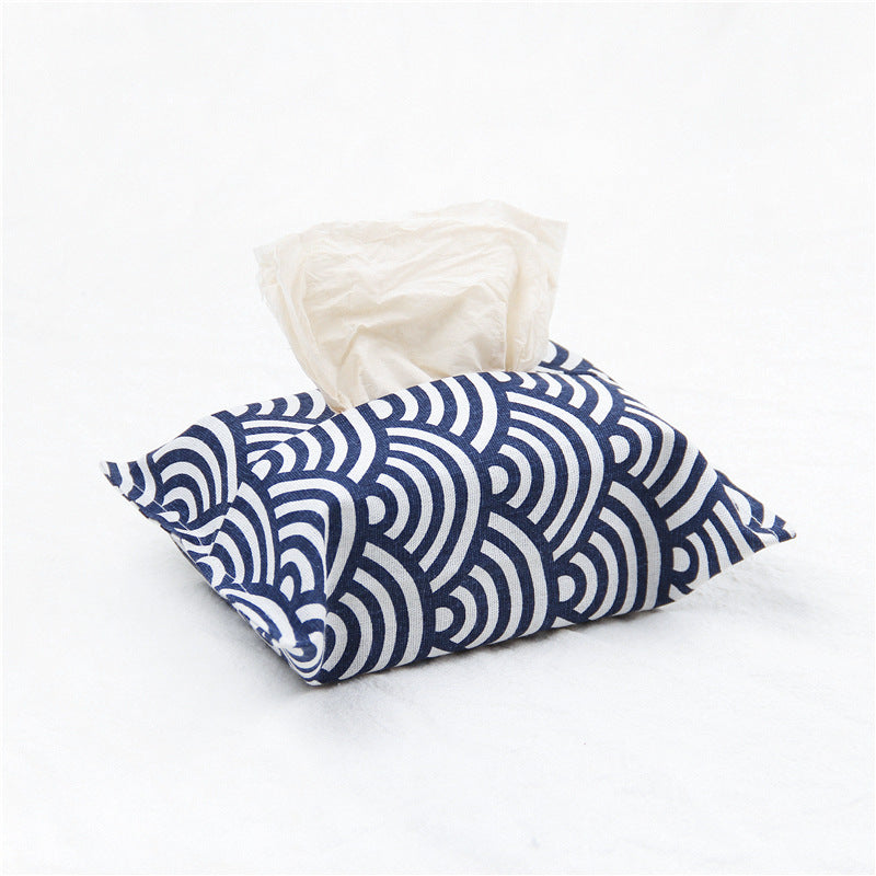 Rustic Cotton-Linen Tissue Holder