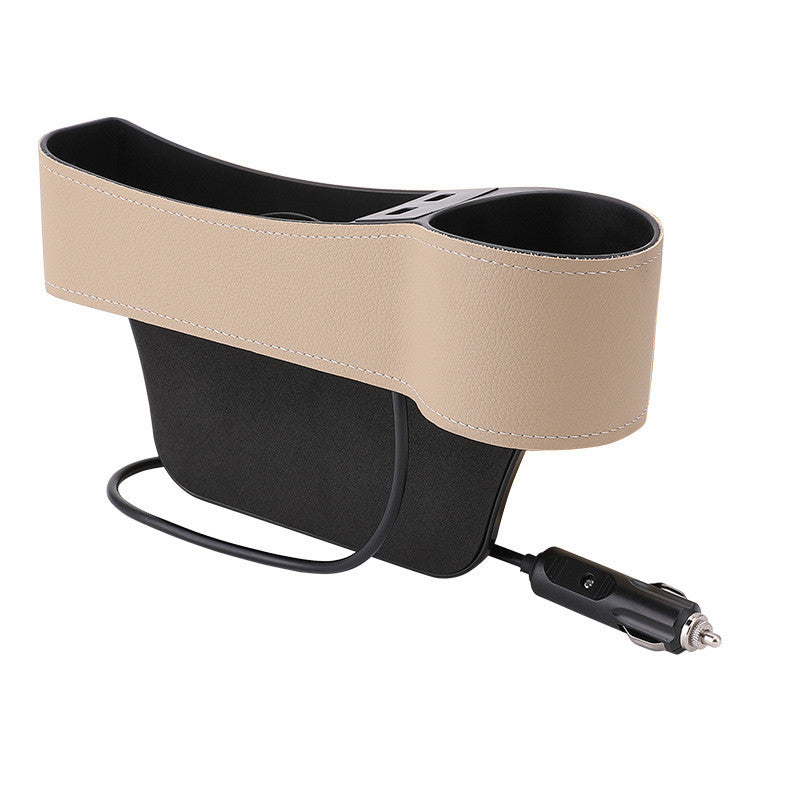 Auto Organizer Box with USB Charging & Cup Holder