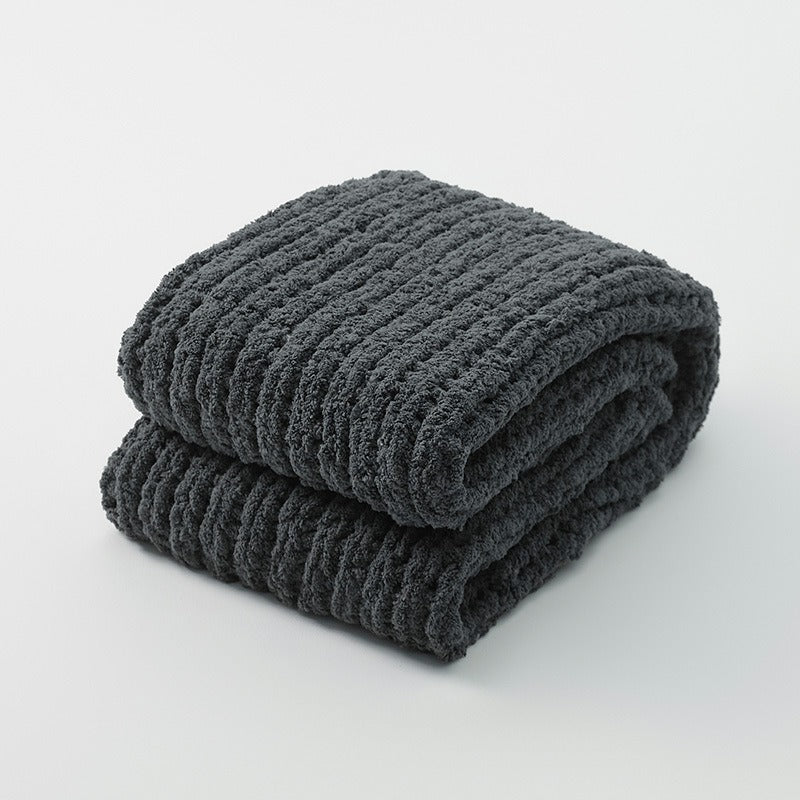 Cozy Knitted Solid-Color Blanket