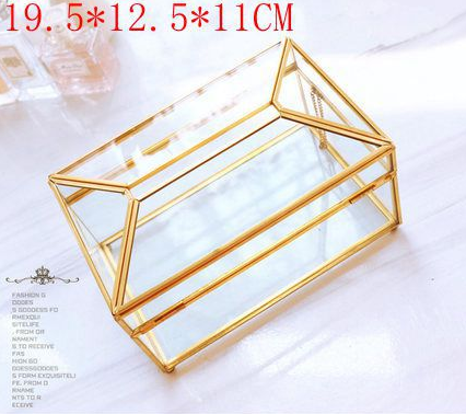 Brass Glass Elegance Tissue Holder
