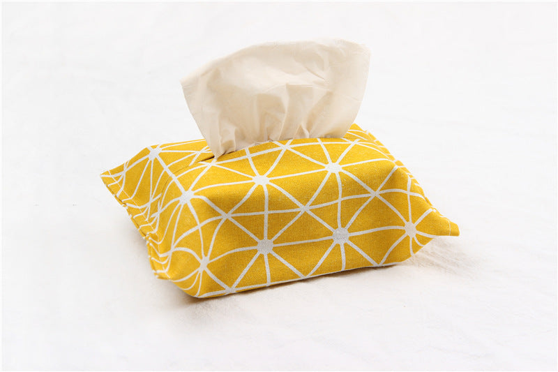 Rustic Cotton-Linen Tissue Holder