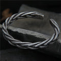Vintage Woven Hemp Rope Bracelet in Sterling Silver S925