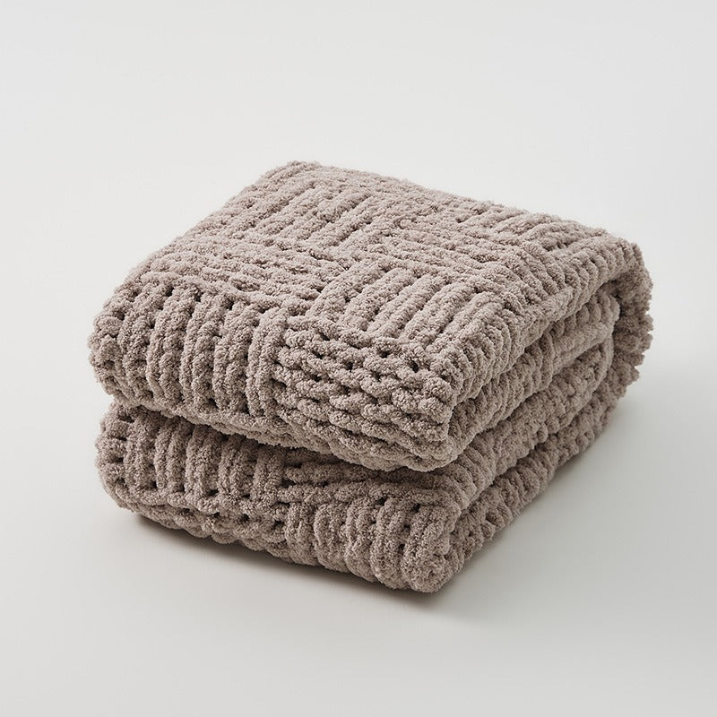 Cozy Knitted Solid-Color Blanket
