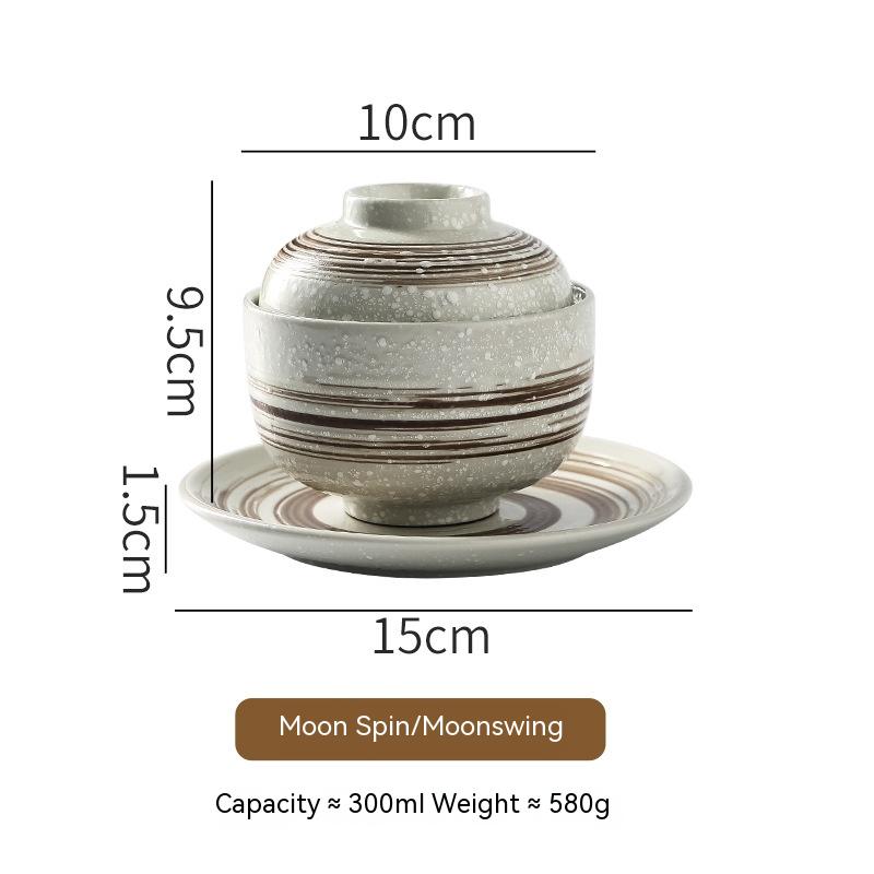 Japanese Ceramic Soup Bowl with Lid Tureen