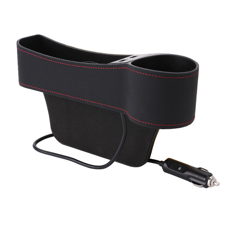 Auto Organizer Box with USB Charging & Cup Holder