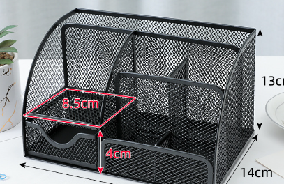 Large Capacity Metal Desktop Organizer - Pen & Document Holder