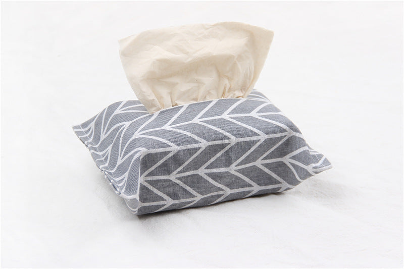 Rustic Cotton-Linen Tissue Holder