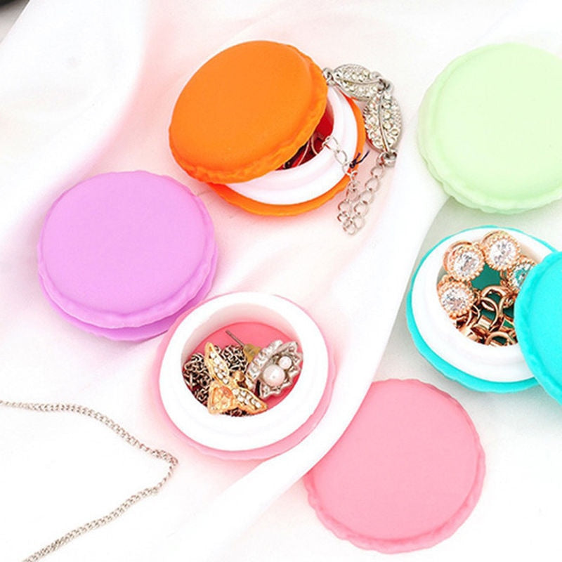 Compact Chic Macaron Jewelry Case