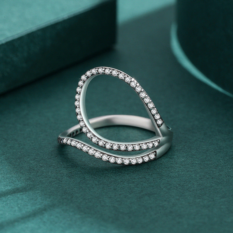 S925 Sterling Silver Micro Inlaid Ring for Women