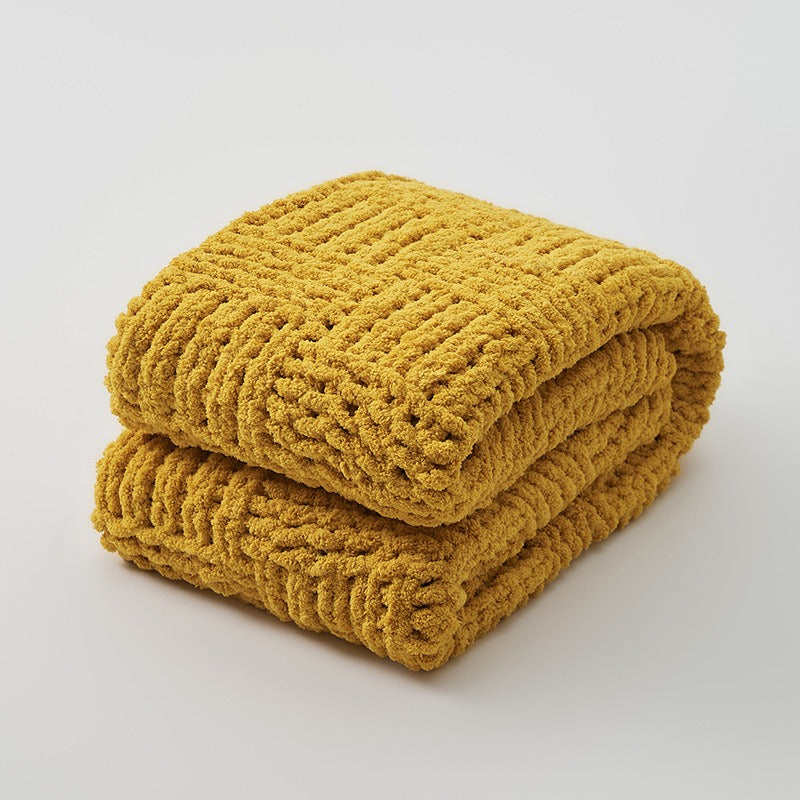 Cozy Knitted Solid-Color Blanket