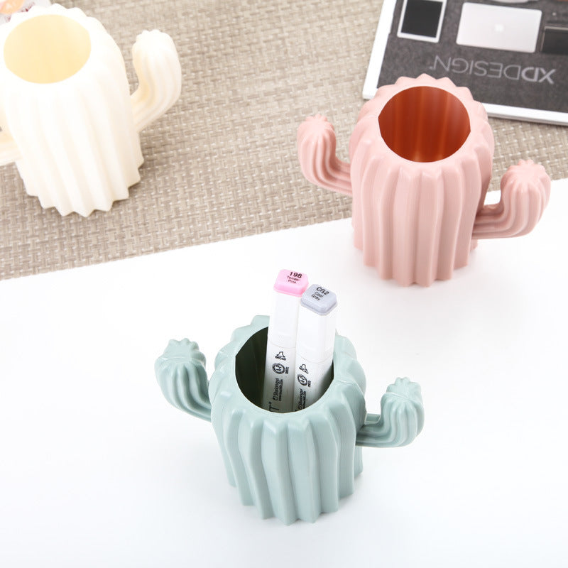 Cactus Desktop Pen Holder for Creative Stationery Storage