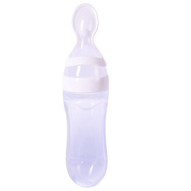 Silicone Baby Bottle with Spoon for Rice Cereal