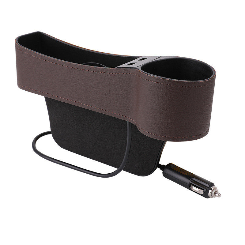 Auto Organizer Box with USB Charging & Cup Holder