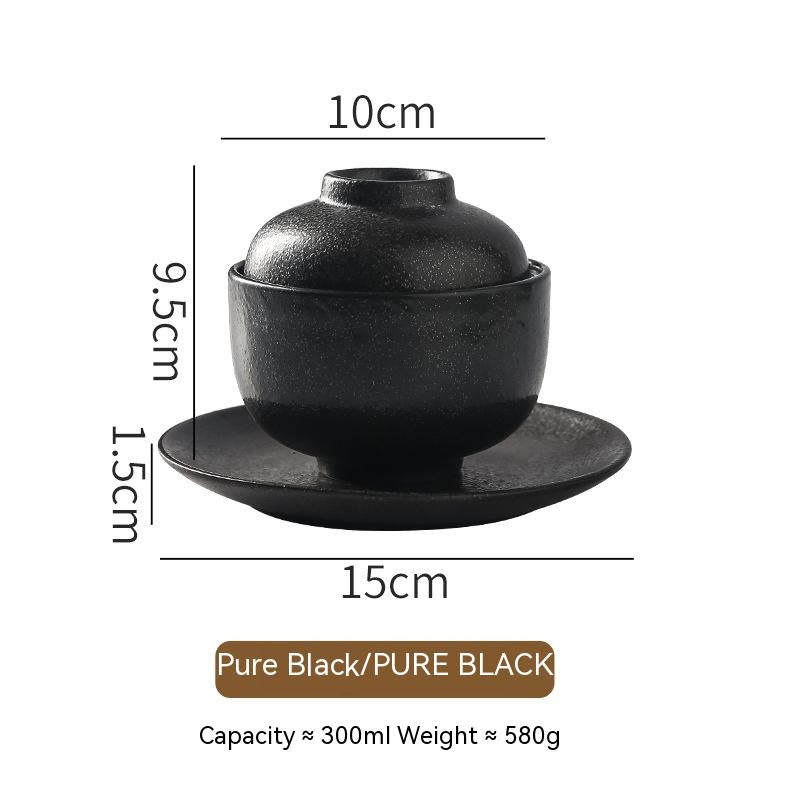 Japanese Ceramic Soup Bowl with Lid Tureen