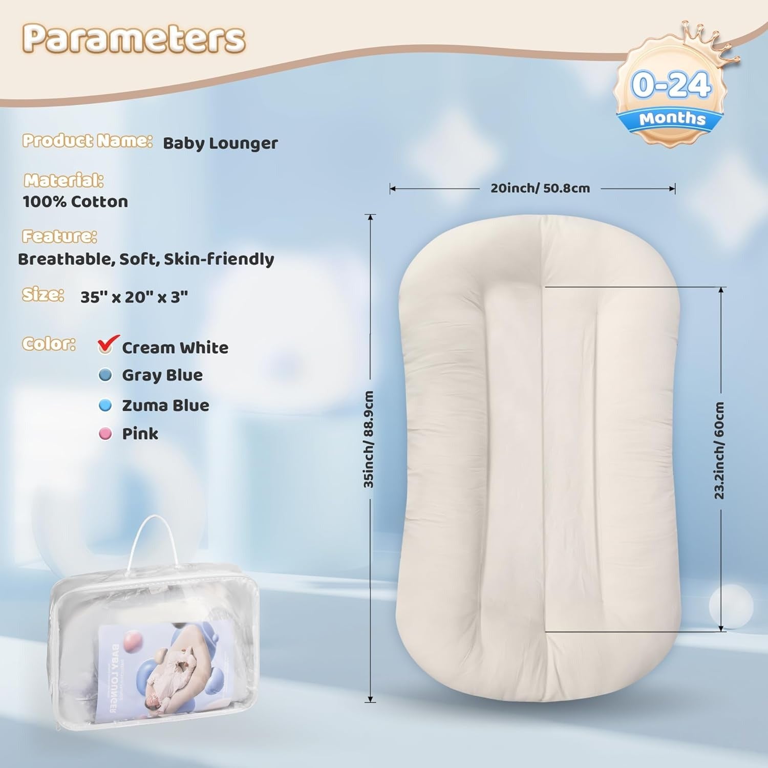 Pearl Cotton Baby Crib