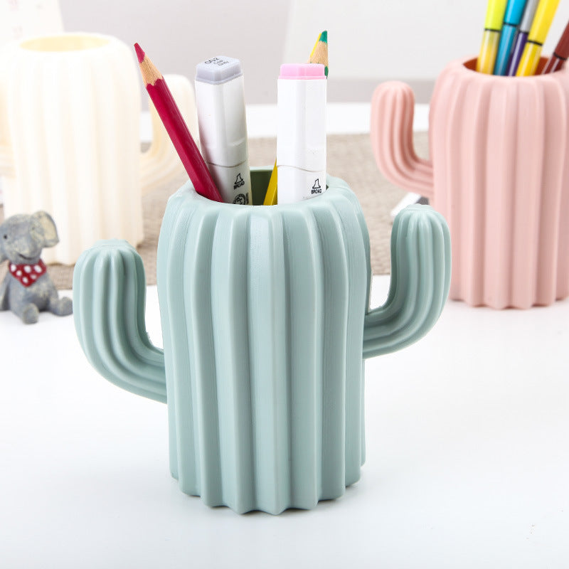 Cactus Desktop Pen Holder for Creative Stationery Storage