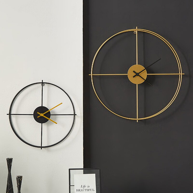 Nordic Style Iron Wall Clock for Living Room Decor