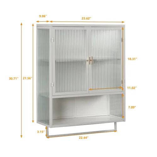 Modern Wall Cabinet with Glass Doors
