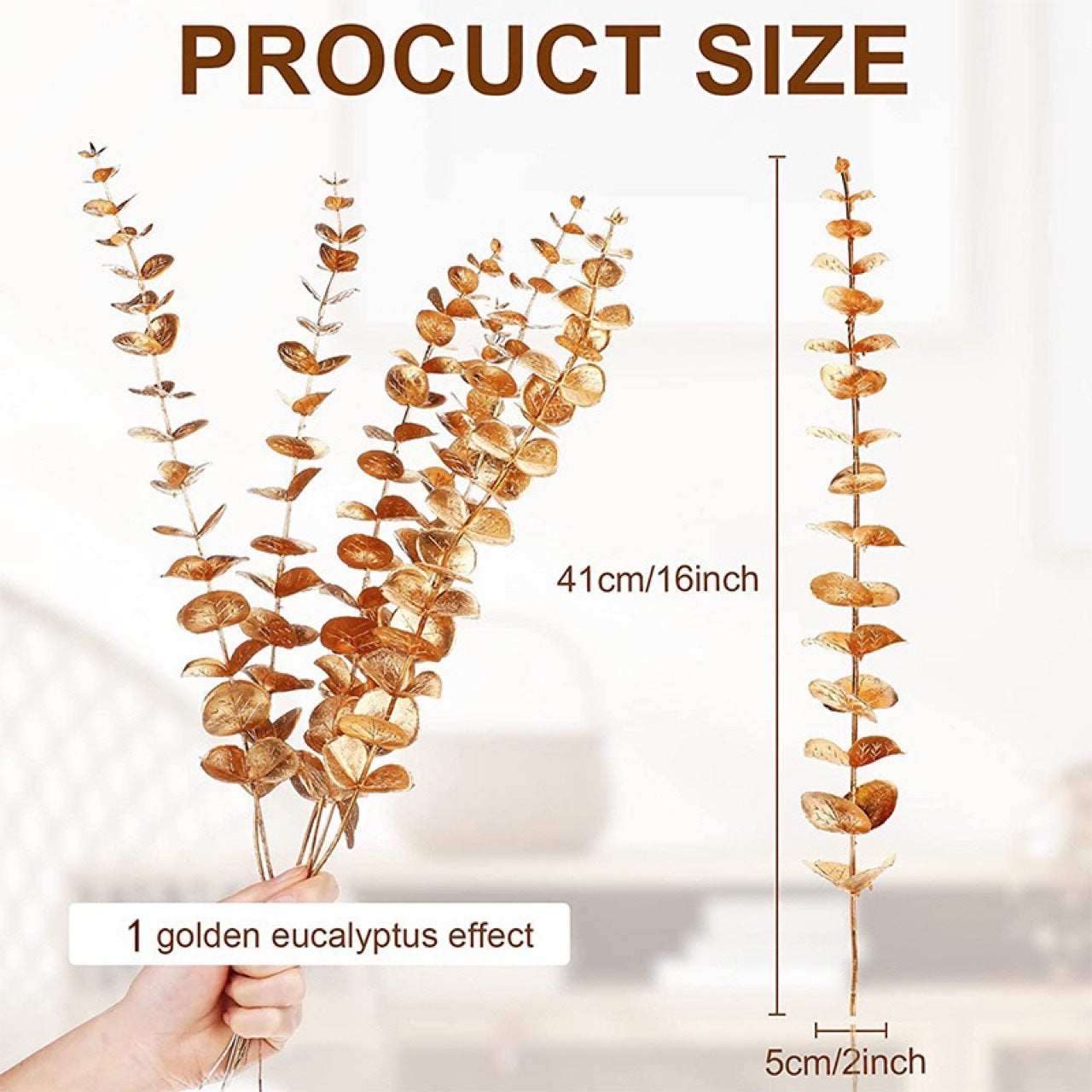 38cm Decorative Eucalyptus Leaf Accent