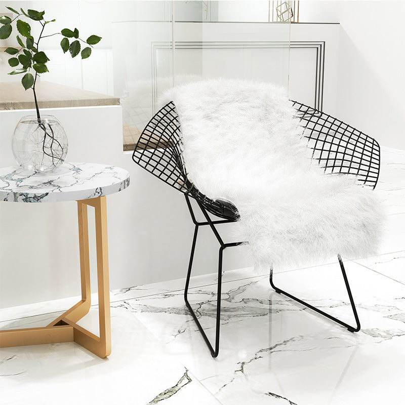 Nordic Style Iron Stool with Backrest in Gold