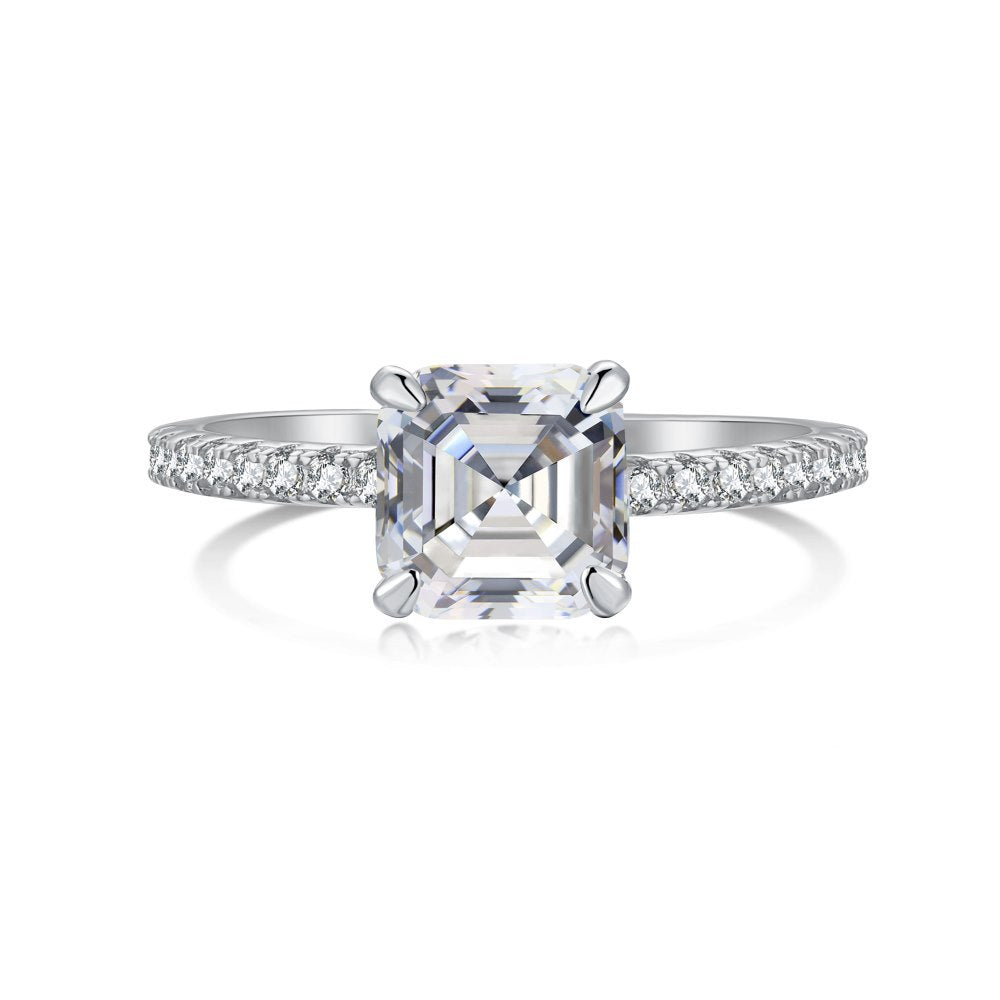 Sterling Silver Elegance Horse Eye Diamond Ring