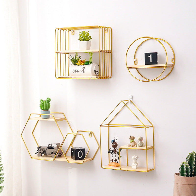Nordic Iron Wall Shelf for Living Room and Kitchen