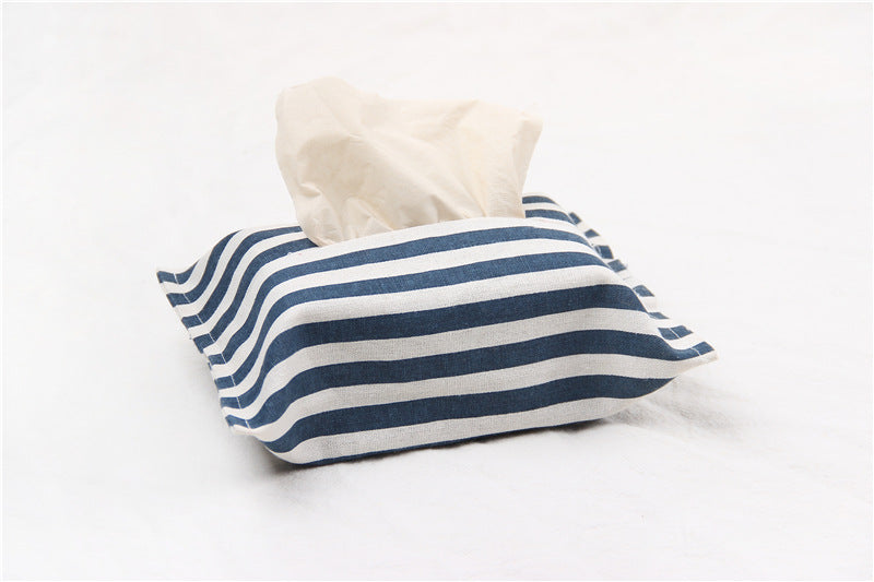 Rustic Cotton-Linen Tissue Holder
