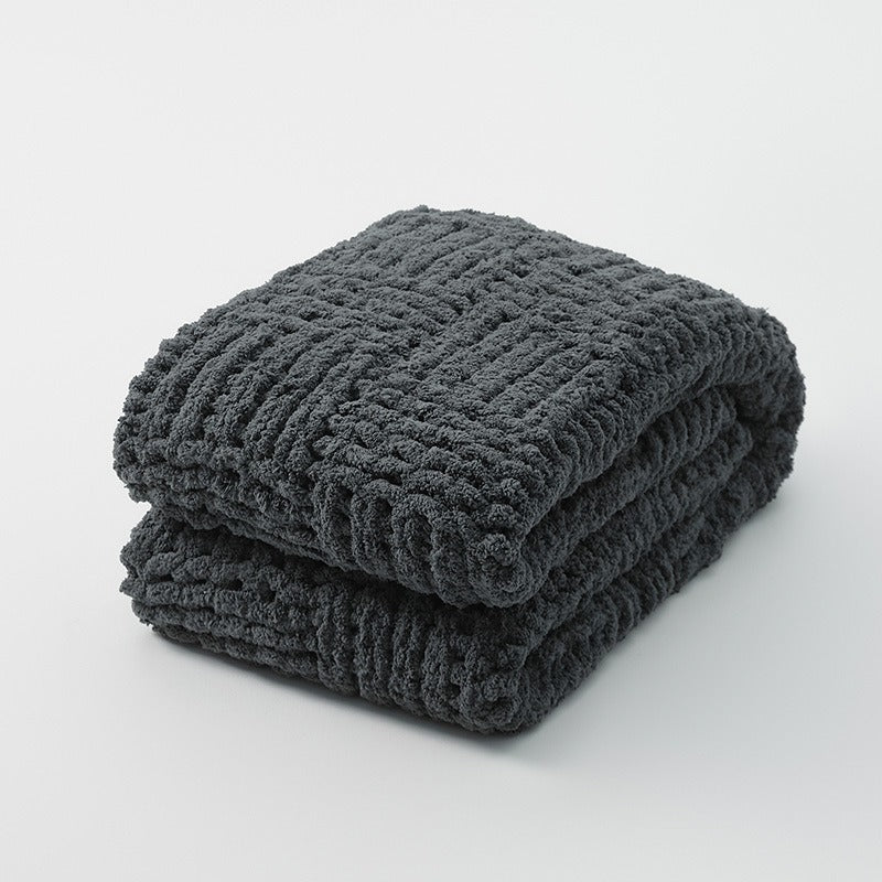 Cozy Knitted Solid-Color Blanket