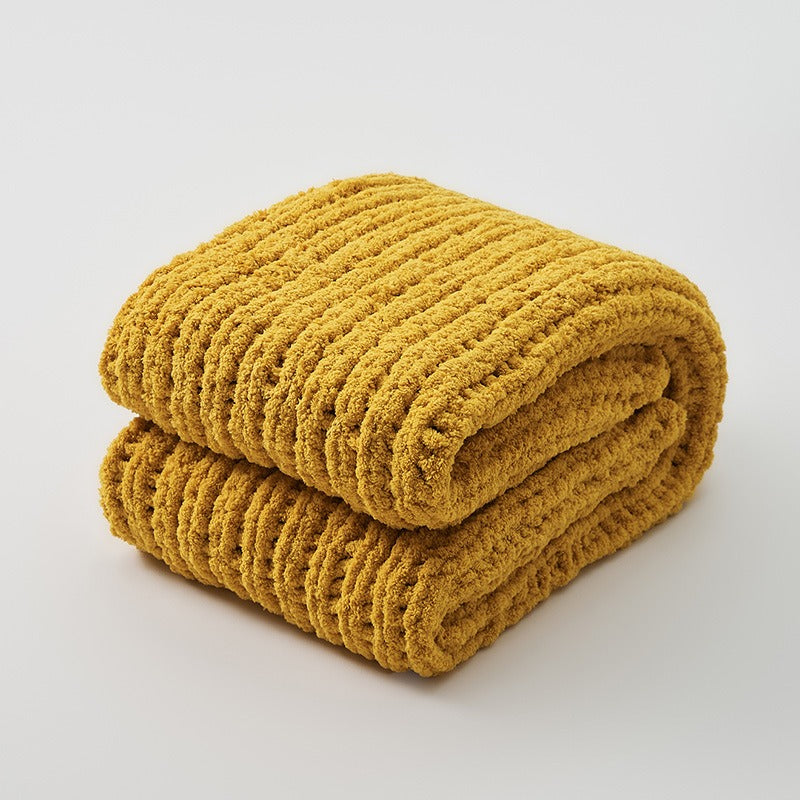 Cozy Knitted Solid-Color Blanket