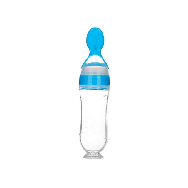 Silicone Baby Bottle with Spoon for Rice Cereal
