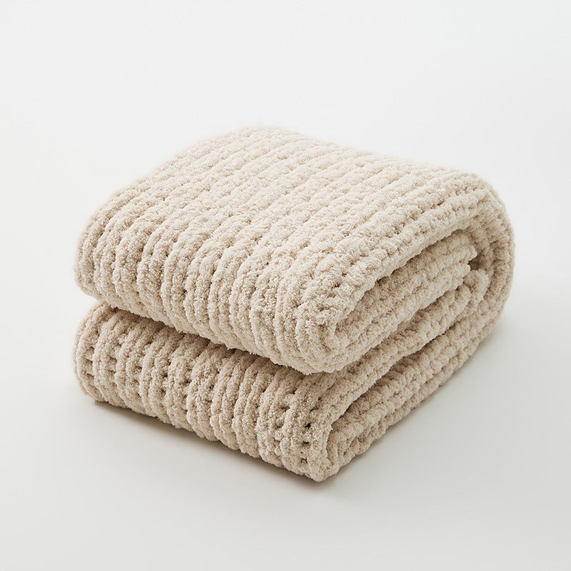 Cozy Knitted Solid-Color Blanket