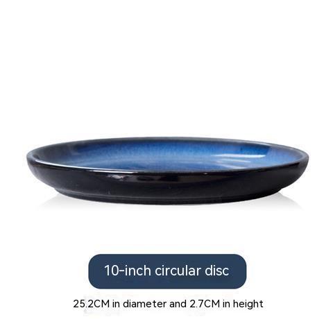 Blue Gradient Ceramic Plate for Western Cuisine Dining