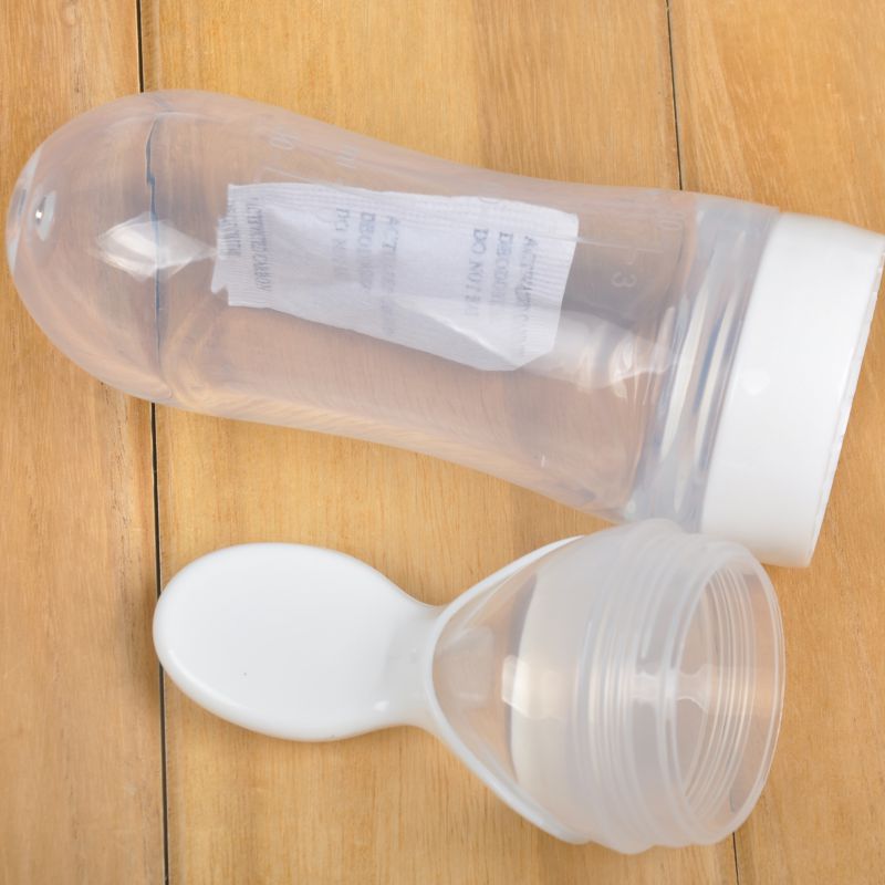 Silicone Baby Bottle with Spoon for Rice Cereal