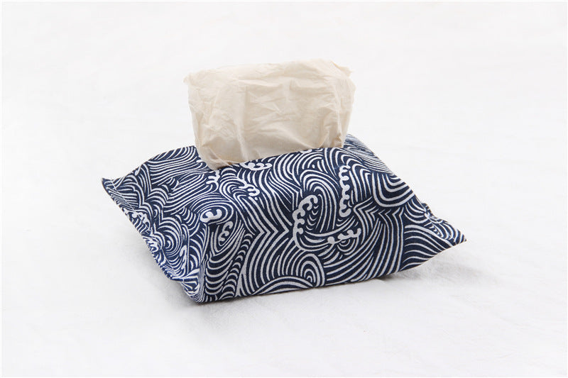 Rustic Cotton-Linen Tissue Holder