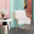 Nordic Style Iron Stool with Backrest in Gold