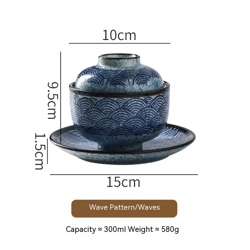 Japanese Ceramic Soup Bowl with Lid Tureen