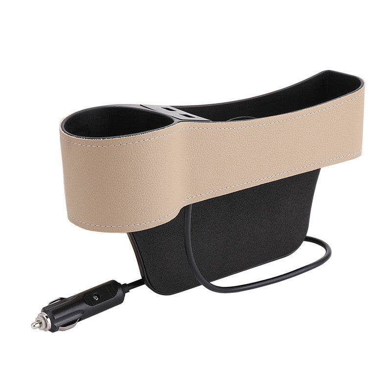 Auto Organizer Box with USB Charging & Cup Holder