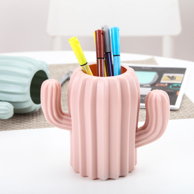 Cactus Desktop Pen Holder for Creative Stationery Storage