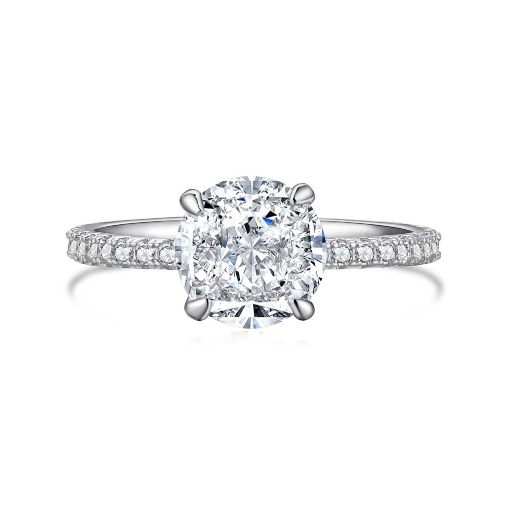 Sterling Silver Elegance Horse Eye Diamond Ring