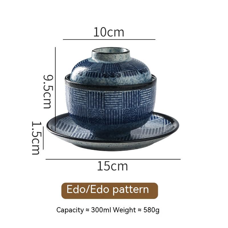 Japanese Ceramic Soup Bowl with Lid Tureen