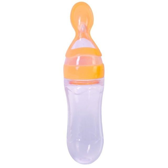 Silicone Baby Bottle with Spoon for Rice Cereal