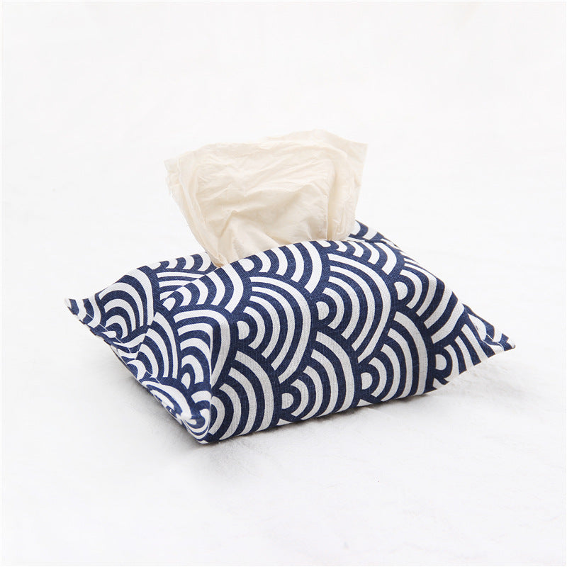 Rustic Cotton-Linen Tissue Holder