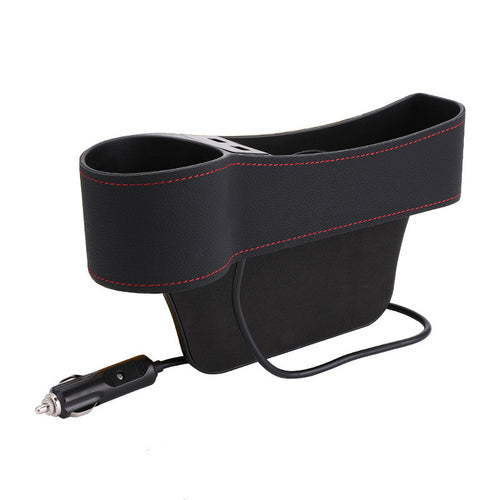 Auto Organizer Box with USB Charging & Cup Holder