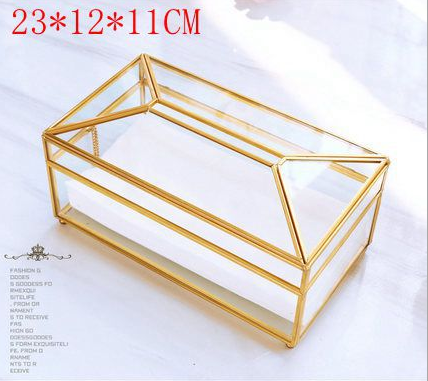 Brass Glass Elegance Tissue Holder