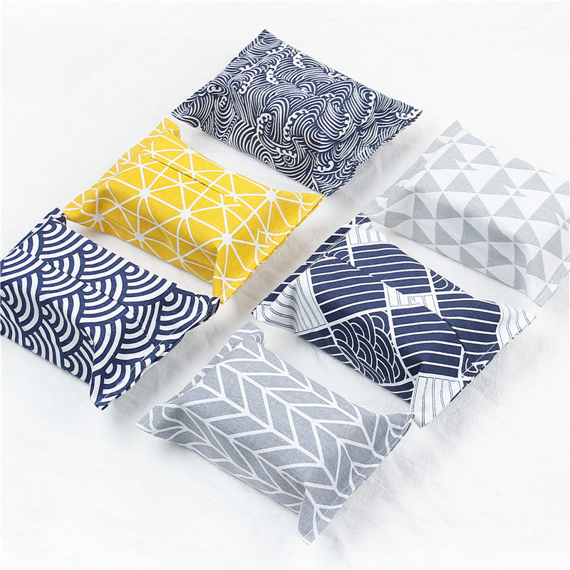 Rustic Cotton-Linen Tissue Holder